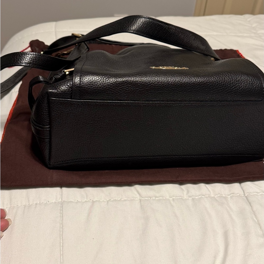 Coach Black Leather Shoulder Bag with Gold Accents - Picture 3 of 4